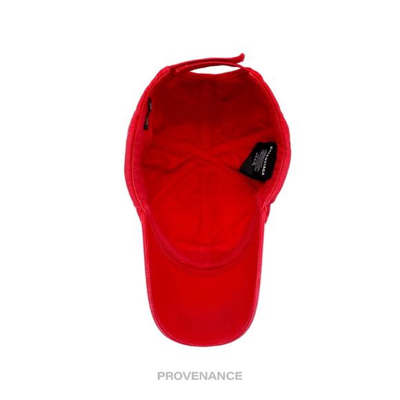 🔴 Balenciaga Tattoo Embroidered Logo Cap - Red - Picture 8 of 11